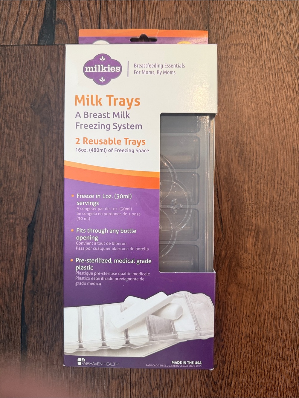NEW Milkies breastmilk, freezing system two usable trays